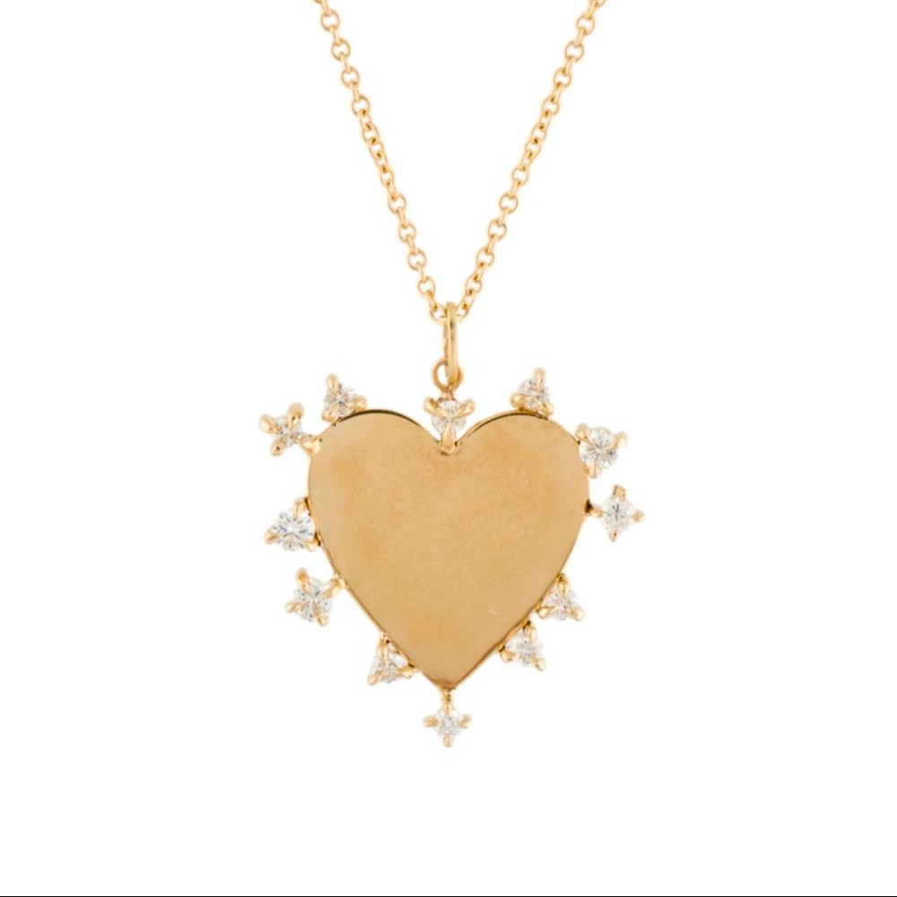 💎 OOAK Catbird 14k gold, diamond Full Heart Charm Supreme necklace 💎